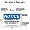 Signmission Responsibility For Housekeeping Area Custom, 14 in W x Rectangle, Plastic OS-2PACK-NS-P-1014-L-16473 - alternate 2